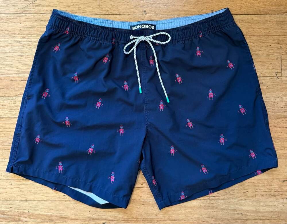 Bonobos Men’s XL Swim Trunks Navy Blue Robot Board Shorts